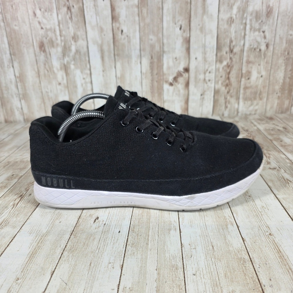 NOBULL Trainer Low Top Cross Training Shoes Sneakers Black Canvas US‎ 10.5